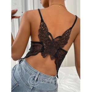 Butterfly Back Black Lace Cami Top, never worn… NEW without tags
